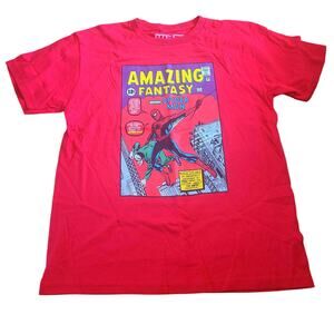 Marvel Spider-Man Amazing Fantasy Comic Graphic Tee - Boys Size L Red NWOT